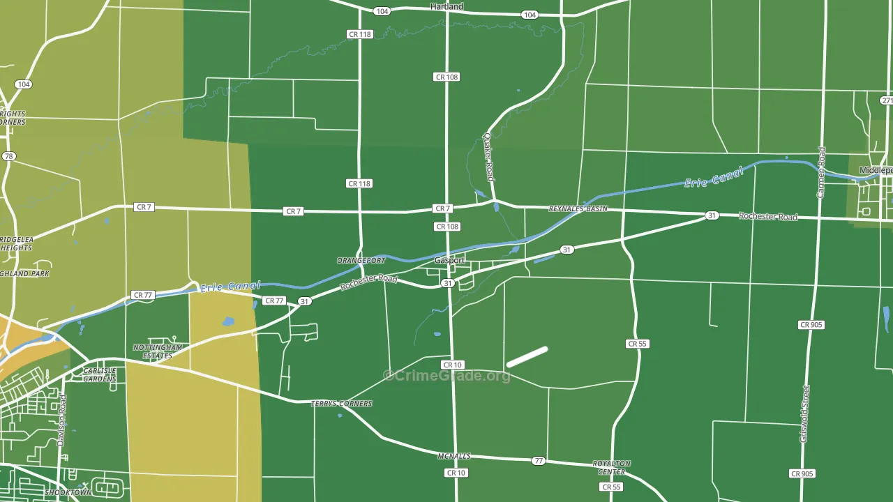 Gasport, NY Map of Drug-Related Crime Rates