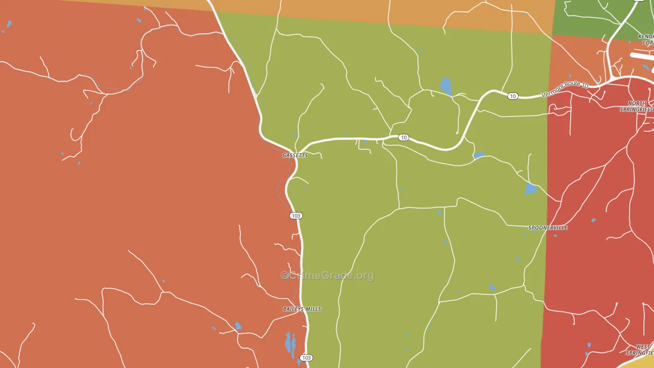 Gassetts, VT Map of Drug-Related Crime Rates