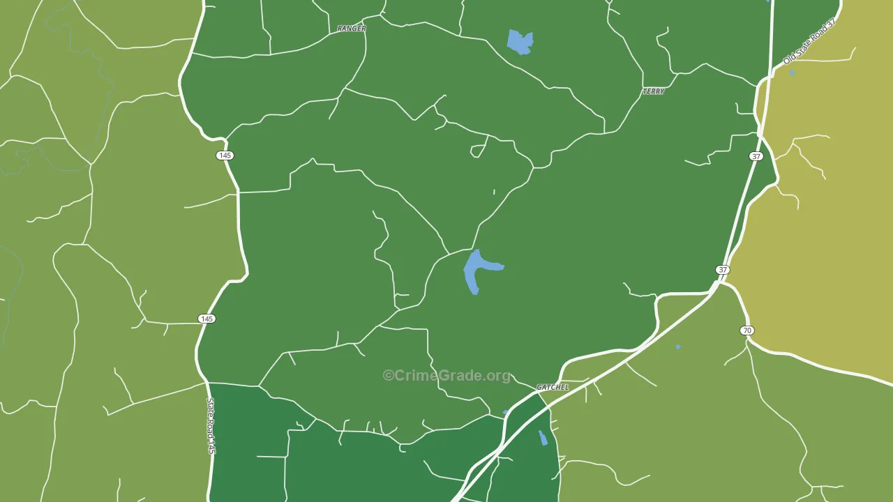 Gatchel, IN Map of Drug-Related Crime Rates