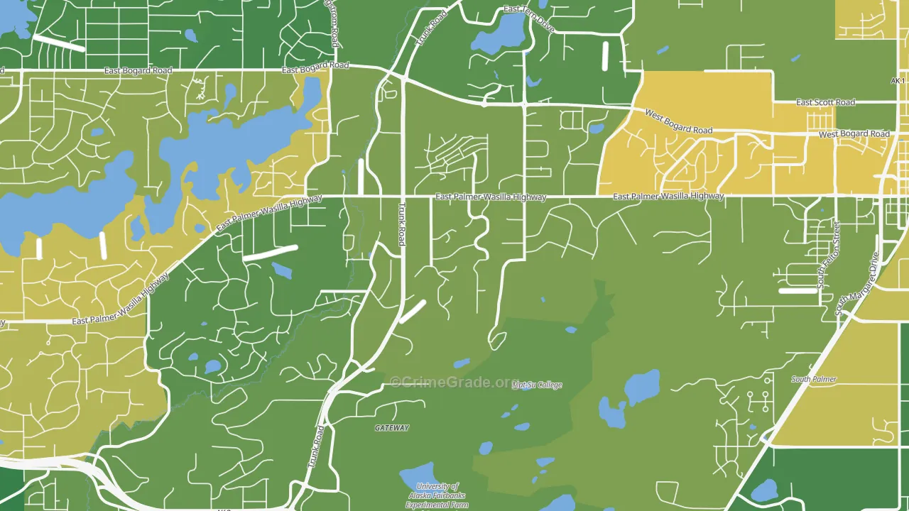Gateway, AK Map of Drug-Related Crime Rates