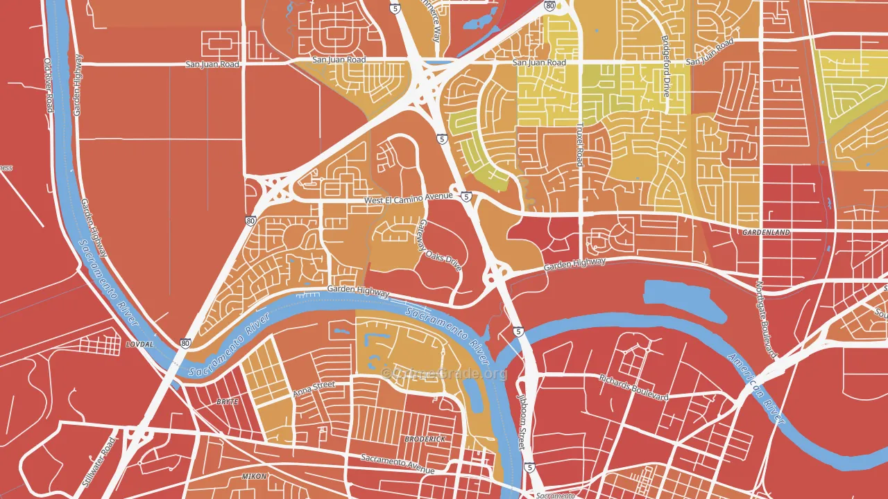 Gateway Center, Sacramento, CA Map of Drug-Related Crime Rates