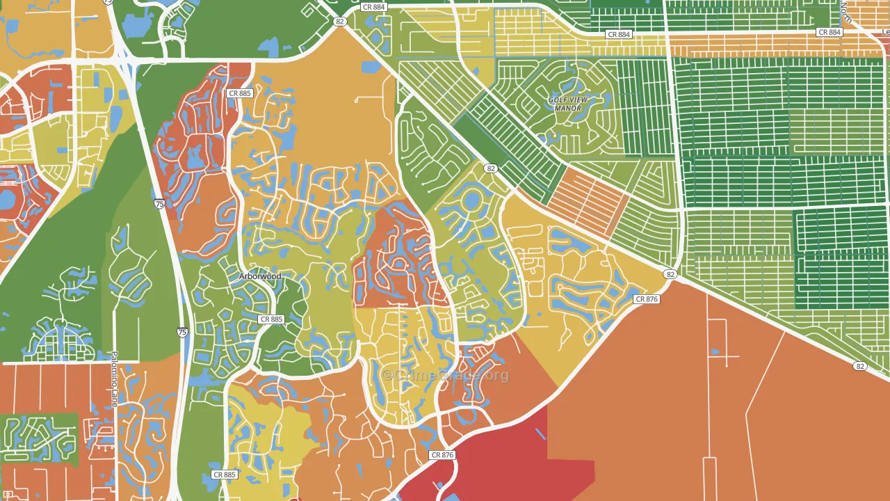 Gateway, FL Map of Drug-Related Crime Rates
