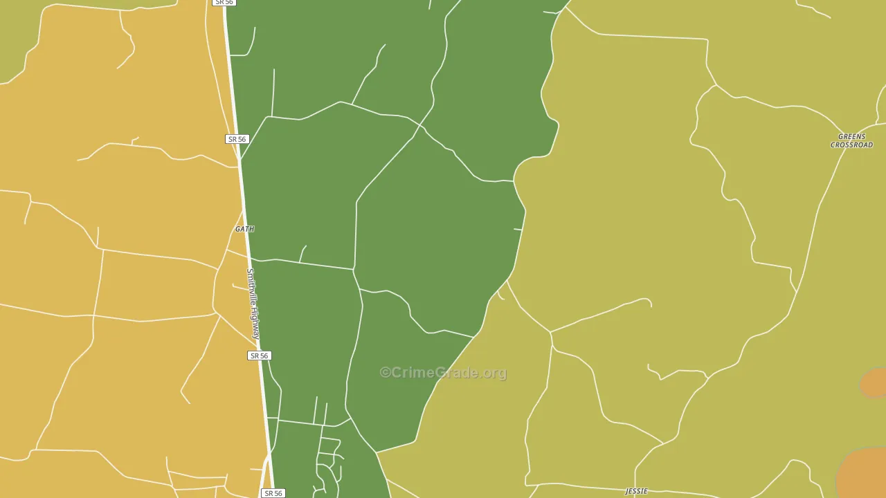 Gath, TN Map of Drug-Related Crime Rates