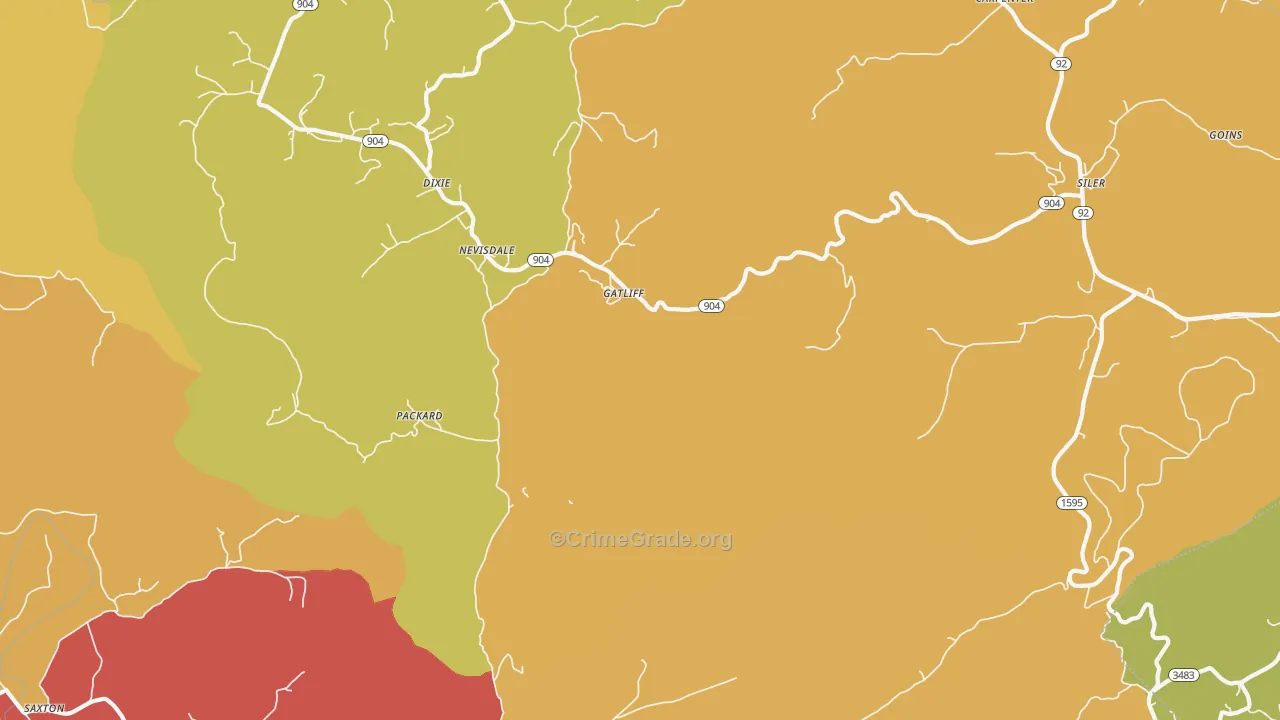 Gatliff, KY Map of Drug-Related Crime Rates