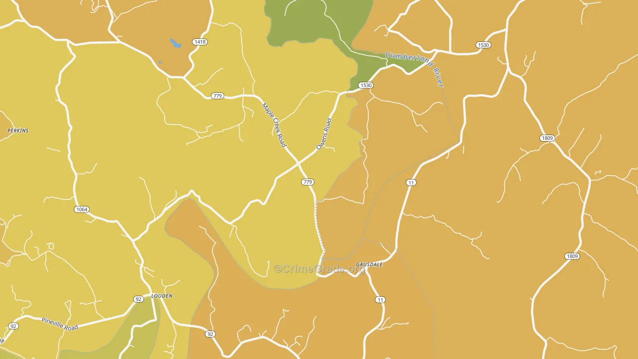 Gausdale, KY Map of Drug-Related Crime Rates