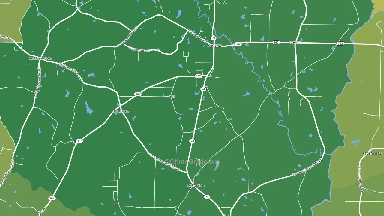 Gay, GA Map of Drug-Related Crime Rates