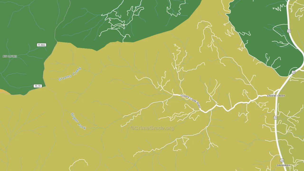 Gay, NC Map of Drug-Related Crime Rates