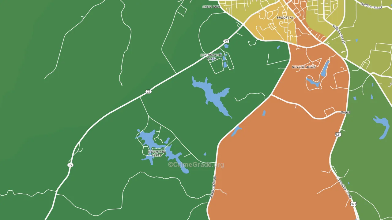 Gayle Mill, SC Map of Drug-Related Crime Rates