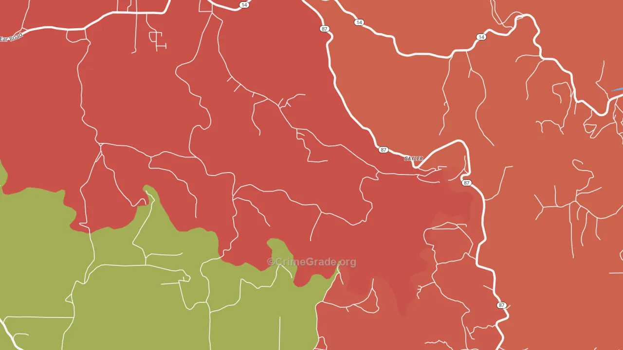 Gayler, AR Map of Drug-Related Crime Rates