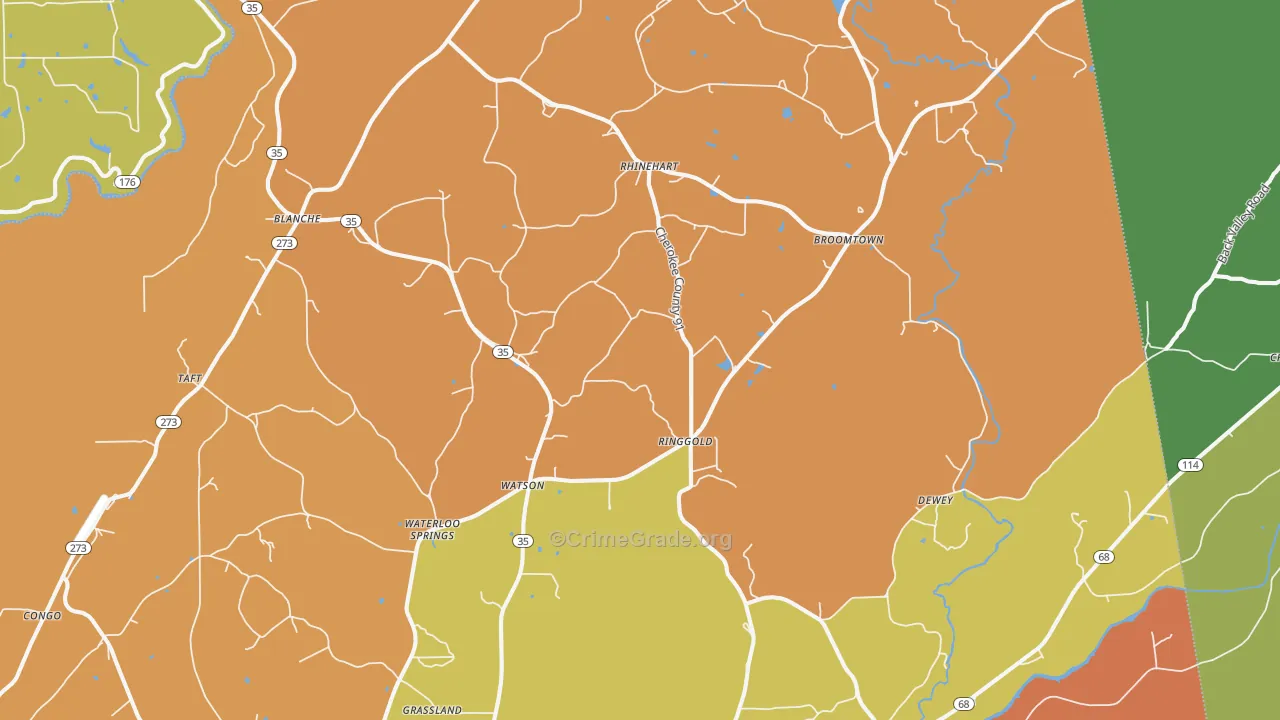 Gaylesville, AL Map of Drug-Related Crime Rates