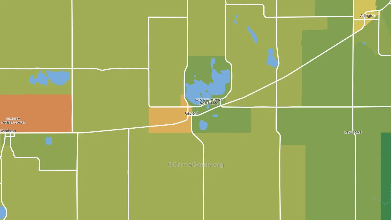 Gaylord, MN Map of Drug-Related Crime Rates
