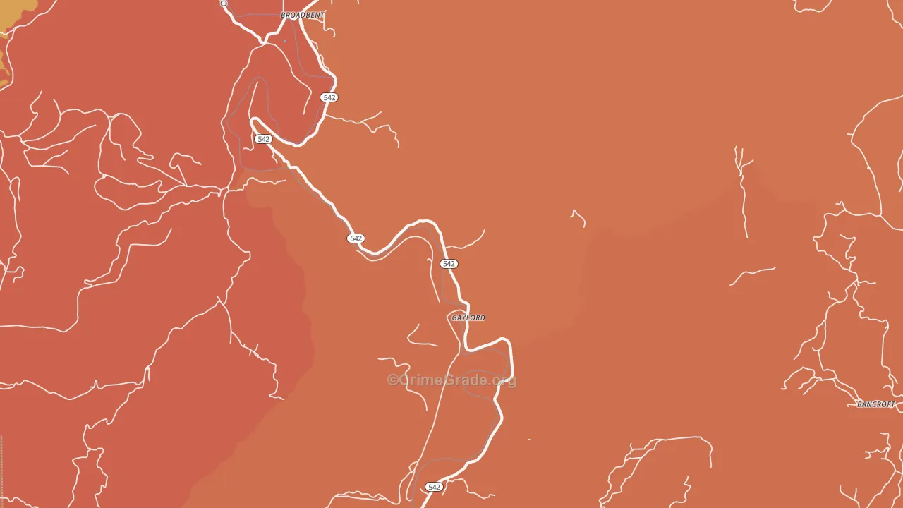 Gaylord, OR Map of Drug-Related Crime Rates
