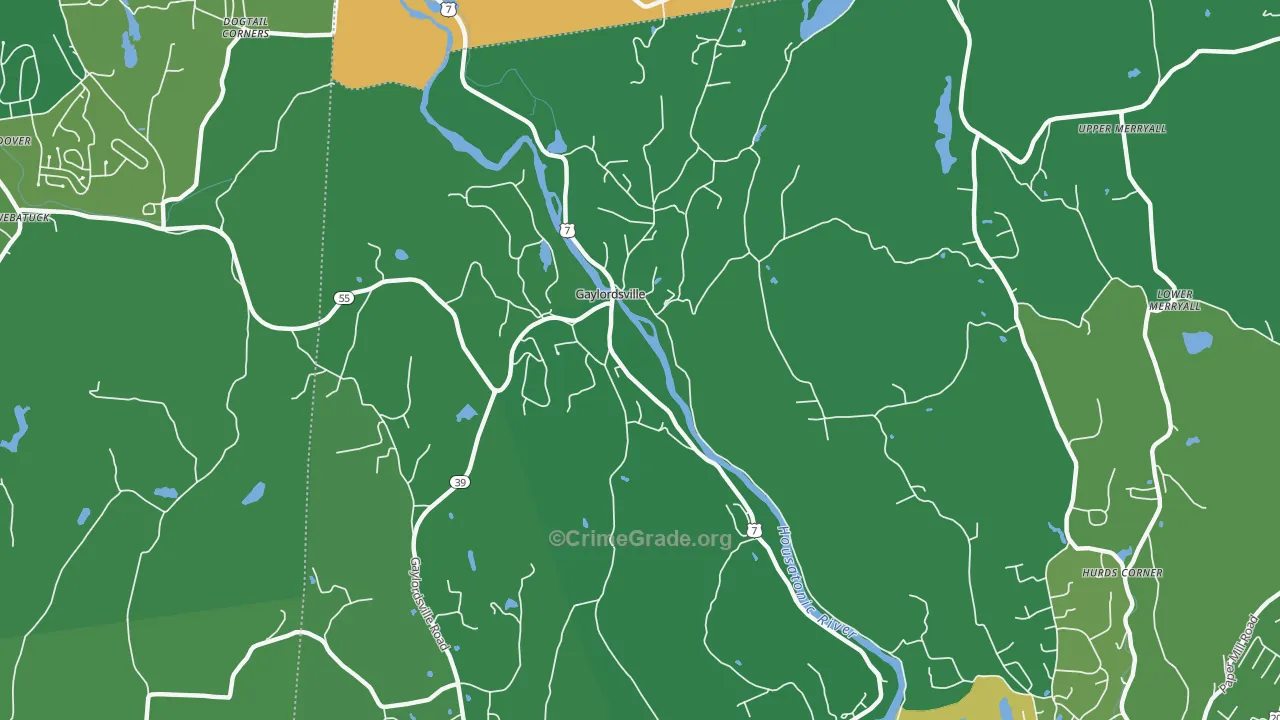 Gaylordsville, CT Map of Drug-Related Crime Rates