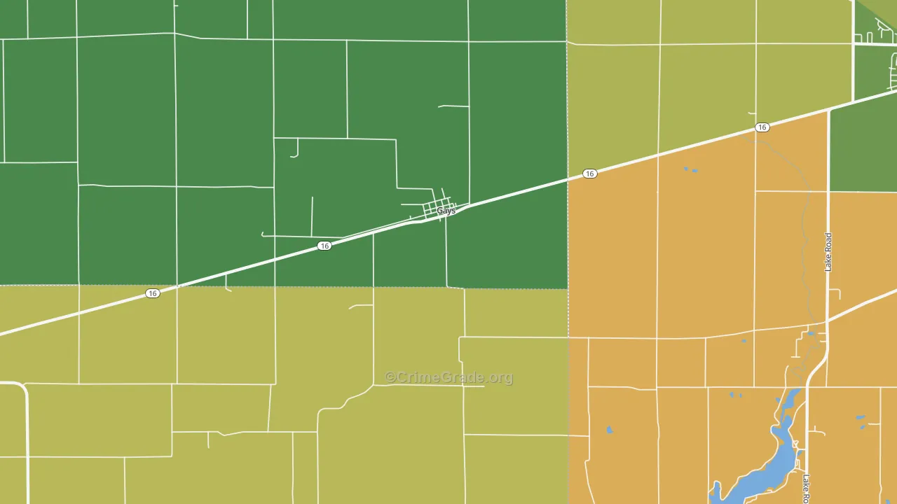 Gays, IL Map of Drug-Related Crime Rates