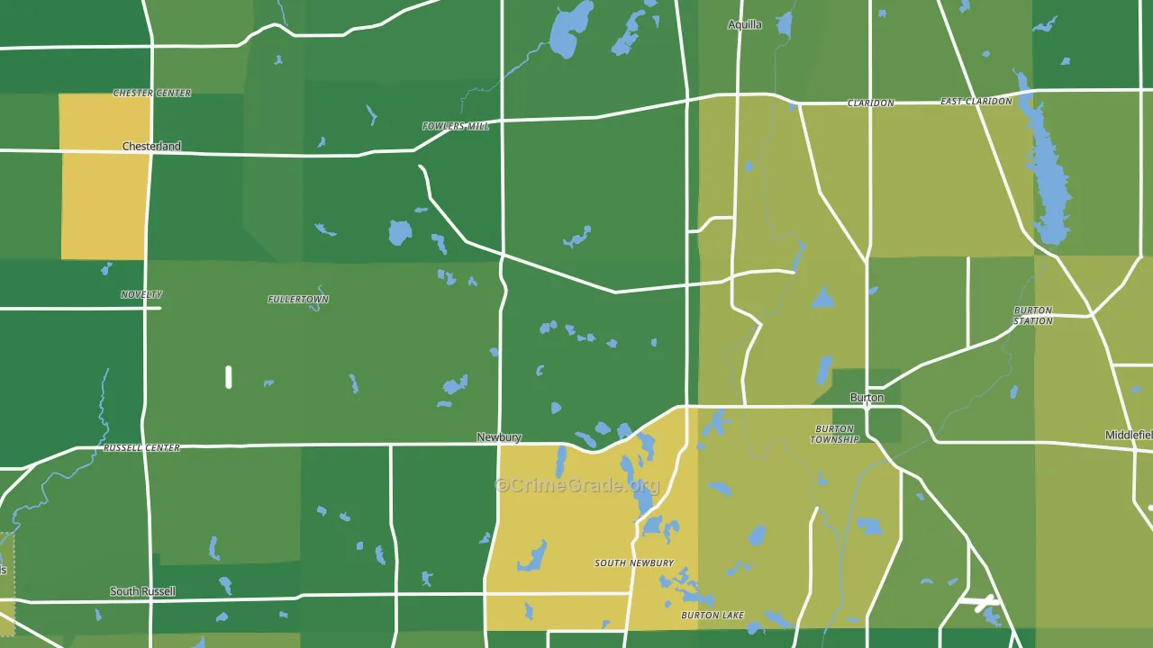 Geauga County, OH Map of Drug-Related Crime Rates
