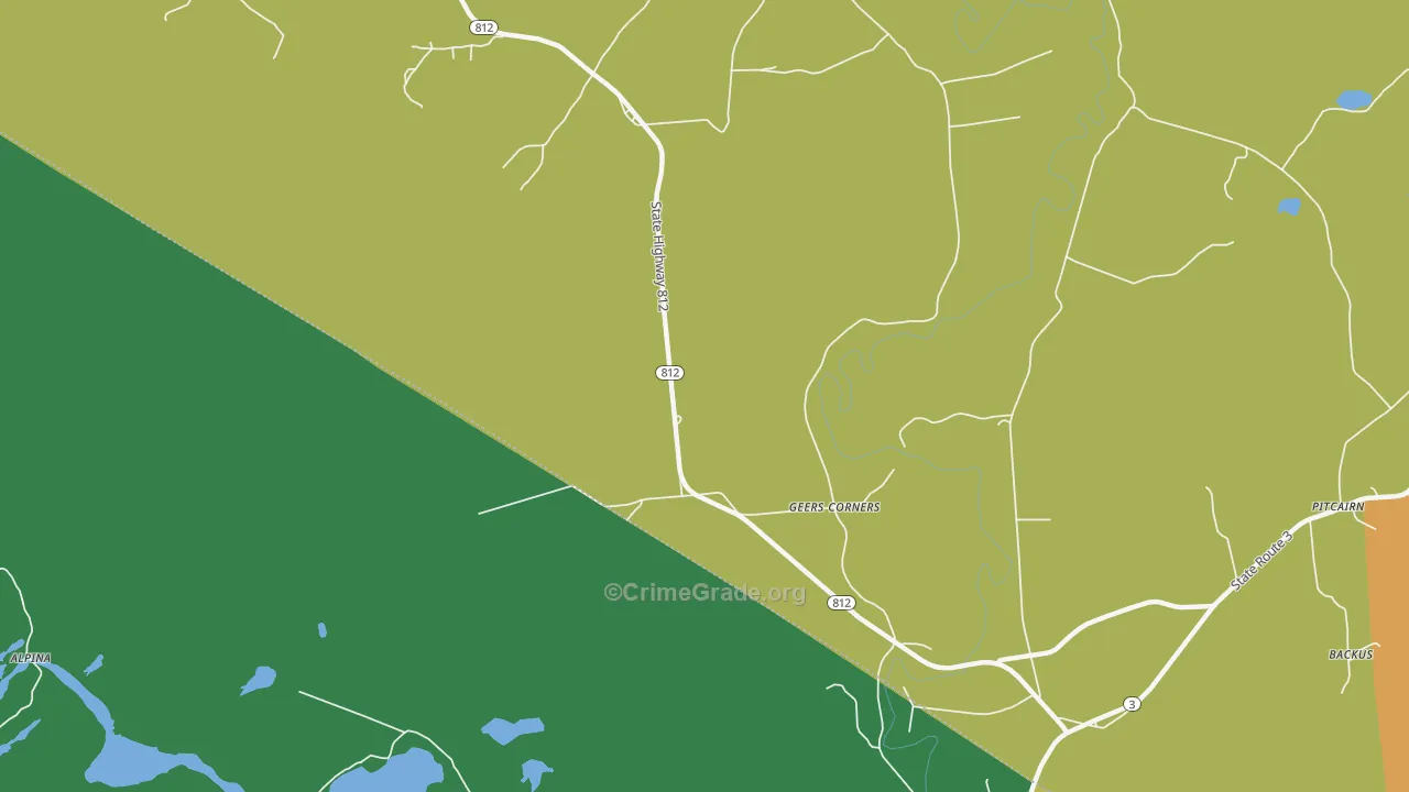 Geers Corners, NY Map of Drug-Related Crime Rates