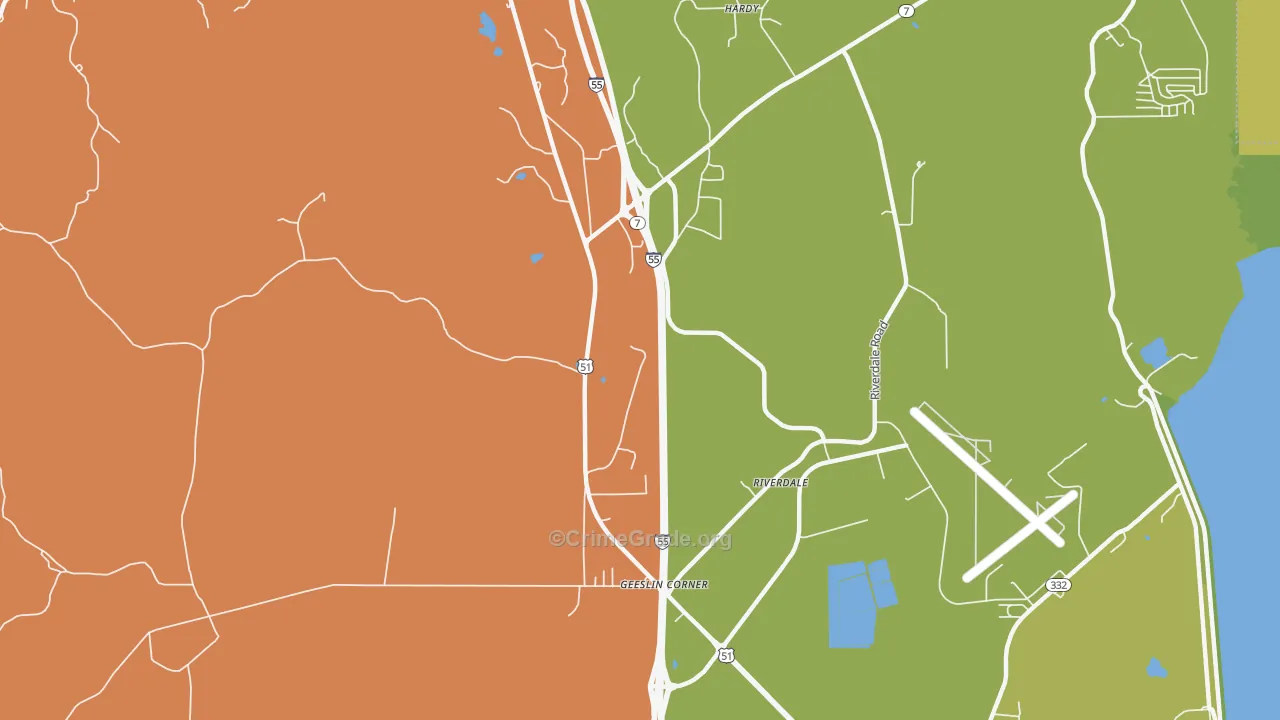 Geeslin Corner, MS Map of Drug-Related Crime Rates