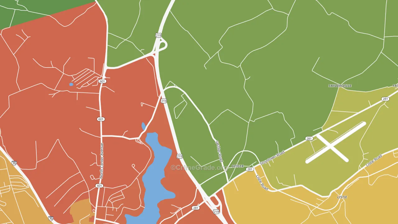 Geiger, PA Map of Drug-Related Crime Rates