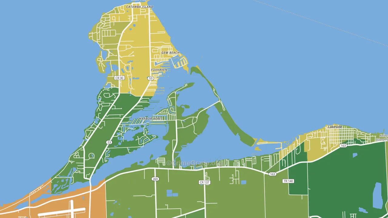 Gem Beach, OH Map of Drug-Related Crime Rates