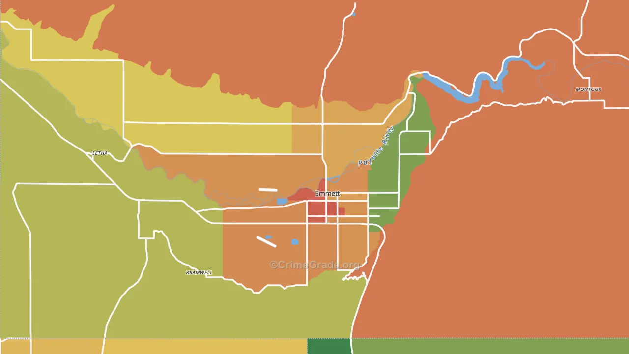 Gem County, ID Map of Drug-Related Crime Rates