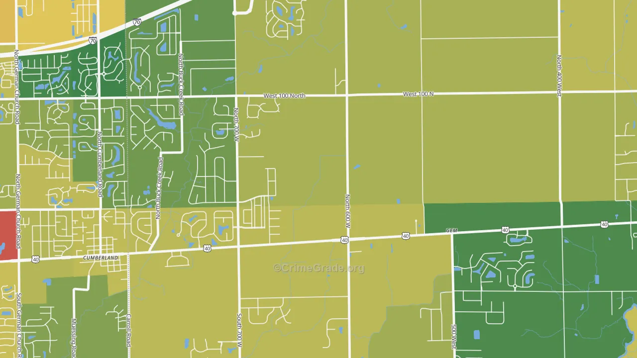 Gem, IN Map of Drug-Related Crime Rates