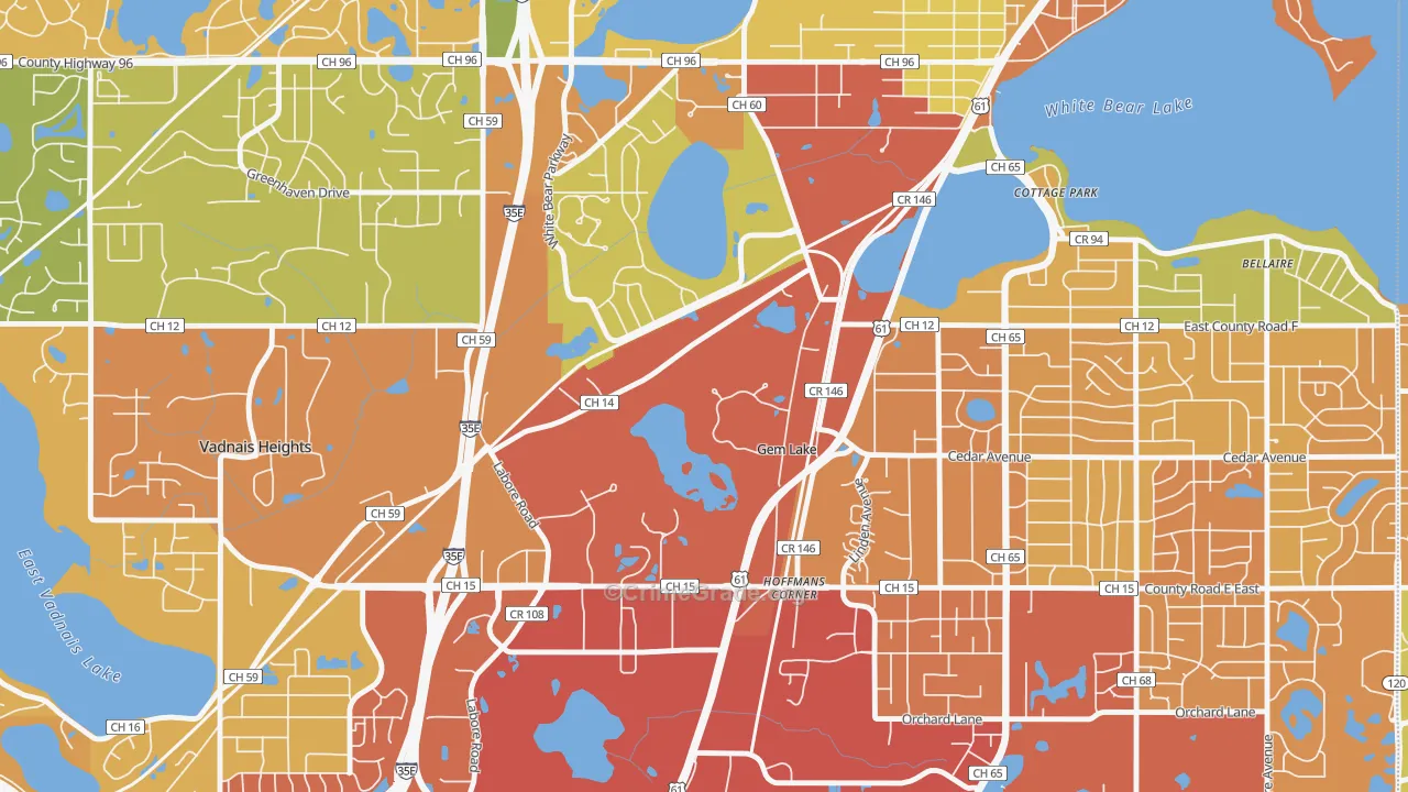 Gem Lake, MN Map of Drug-Related Crime Rates