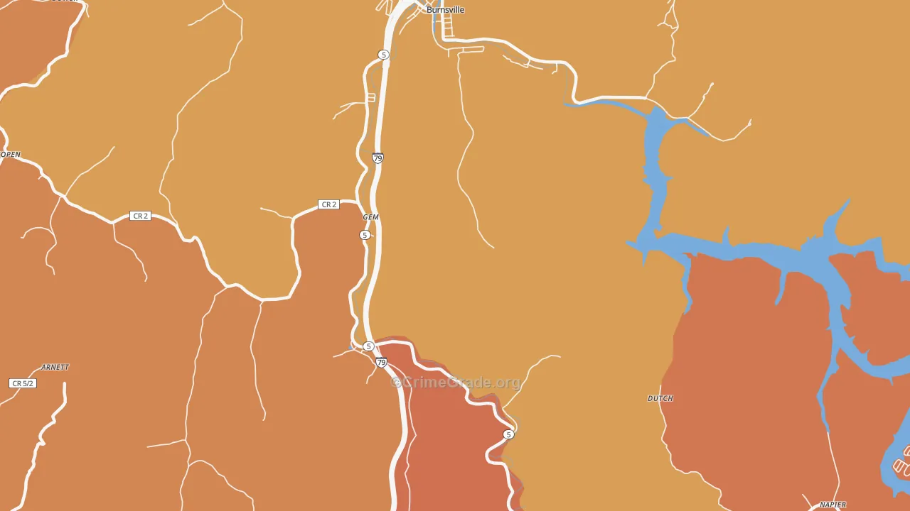 Gem, WV Map of Drug-Related Crime Rates