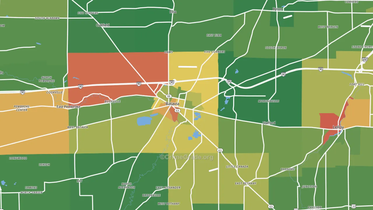Genesee County, NY Map of Drug-Related Crime Rates
