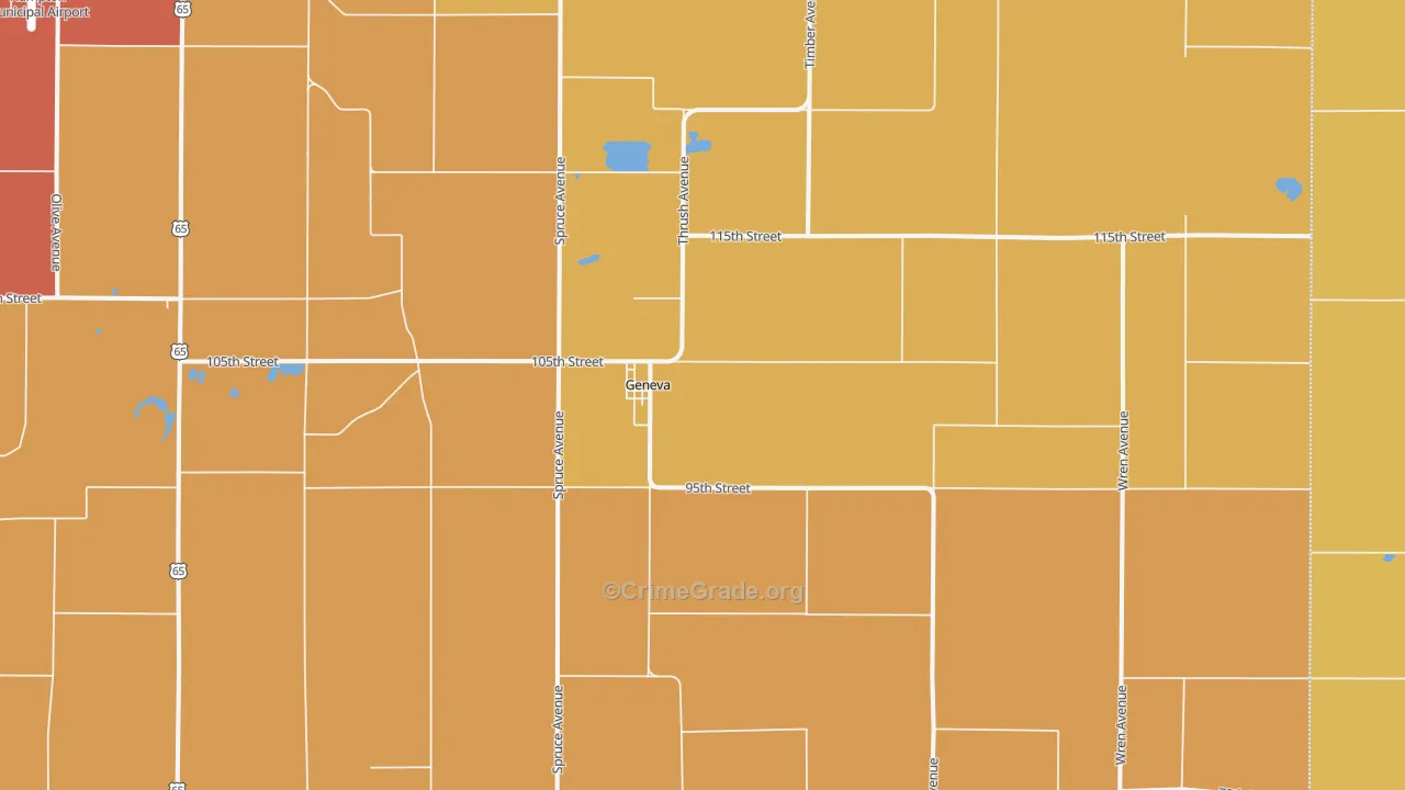 Geneva, IA Map of Drug-Related Crime Rates