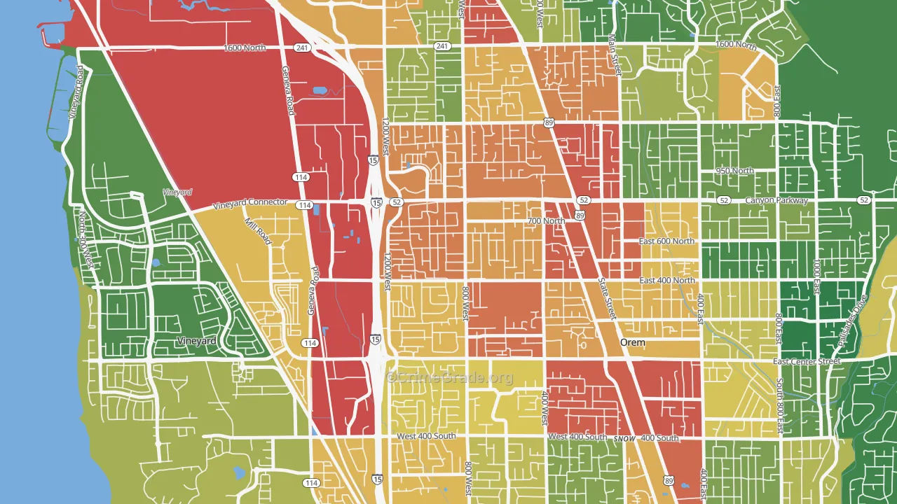 Geneva, Orem, UT Map of Drug-Related Crime Rates