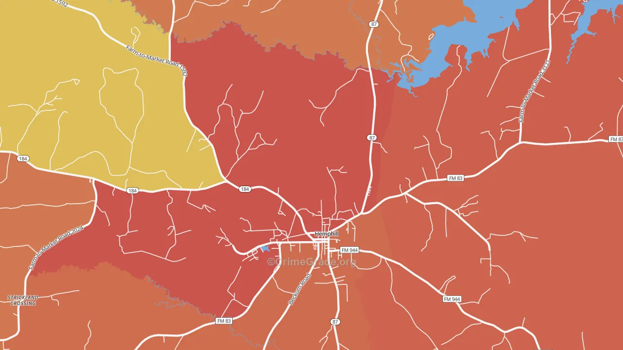 Geneva, TX Map of Drug-Related Crime Rates