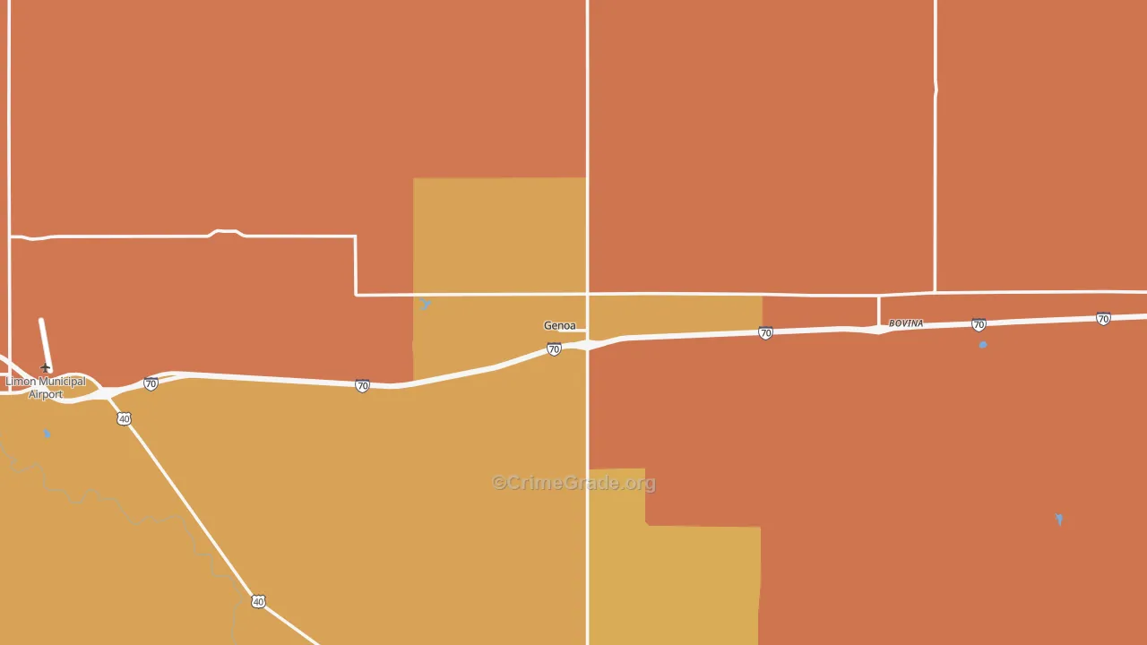 Genoa, CO Map of Drug-Related Crime Rates