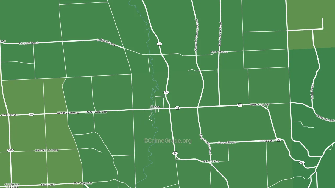 Genoa, NY Map of Drug-Related Crime Rates