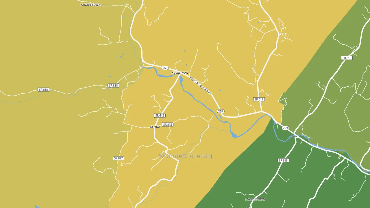 Genoa, VA Map of Drug-Related Crime Rates