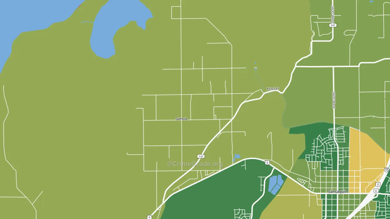 Genola, UT Map of Drug-Related Crime Rates