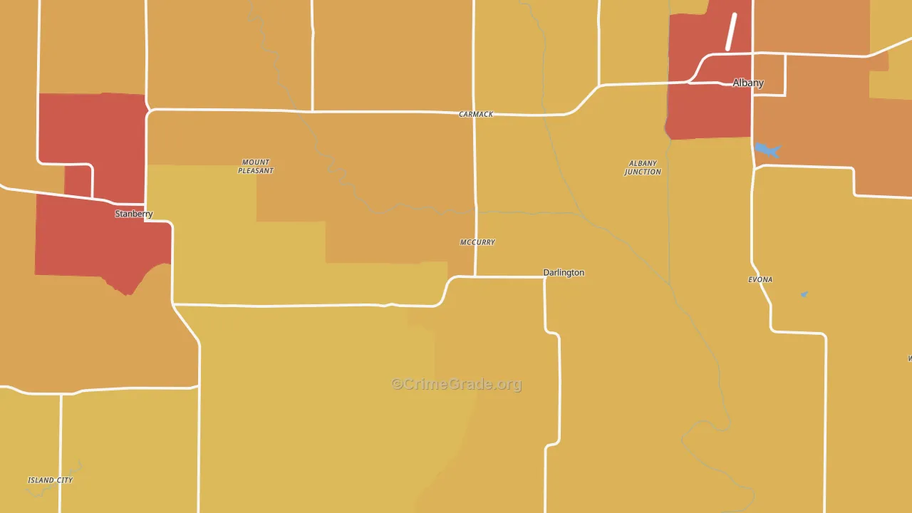 Gentry County, MO Map of Drug-Related Crime Rates