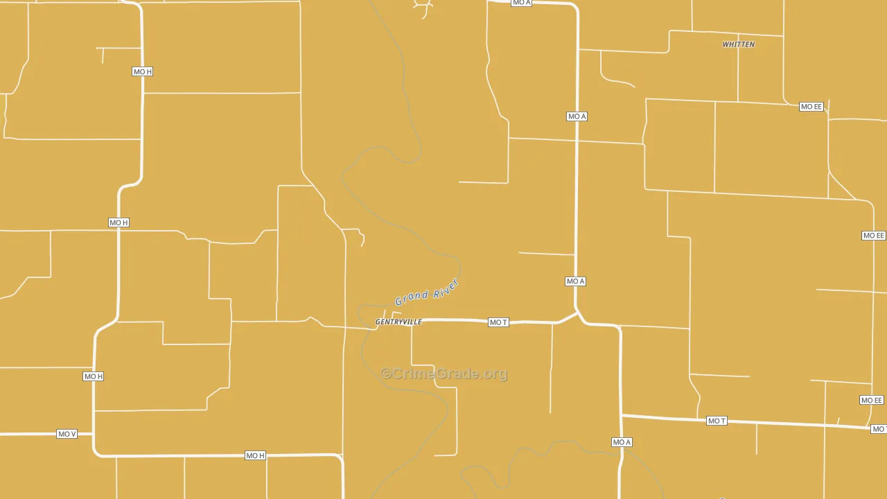 Gentryville, MO Map of Drug-Related Crime Rates