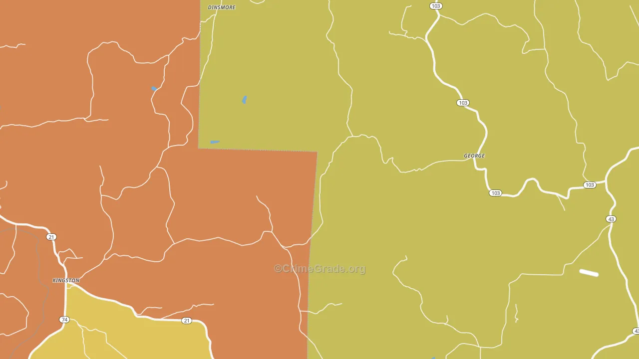 George, AR Map of Drug-Related Crime Rates