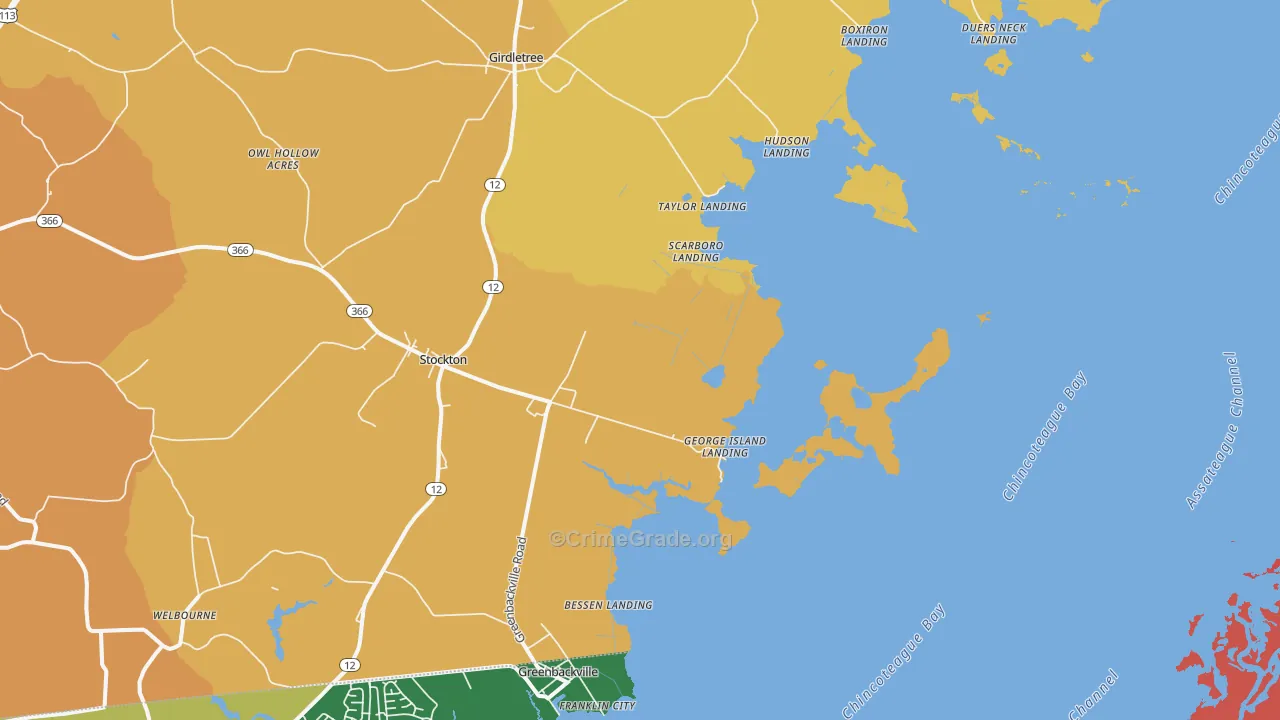 George Island Landing, MD Map of Drug-Related Crime Rates