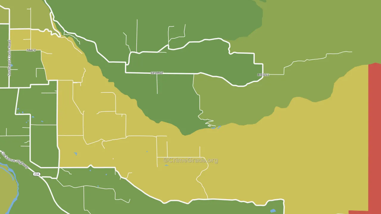 George, OR Map of Drug-Related Crime Rates