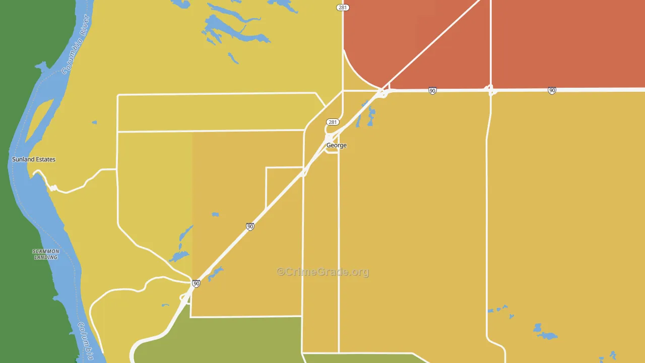 George, WA Map of Drug-Related Crime Rates