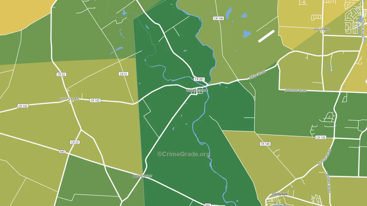 Georgesville, OH Map of Drug-Related Crime Rates