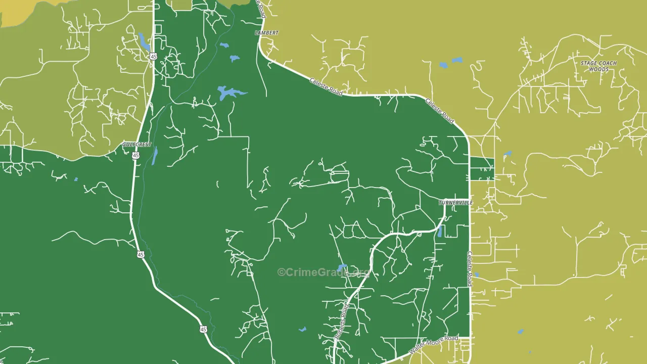 Georgetown, AL Map of Drug-Related Crime Rates