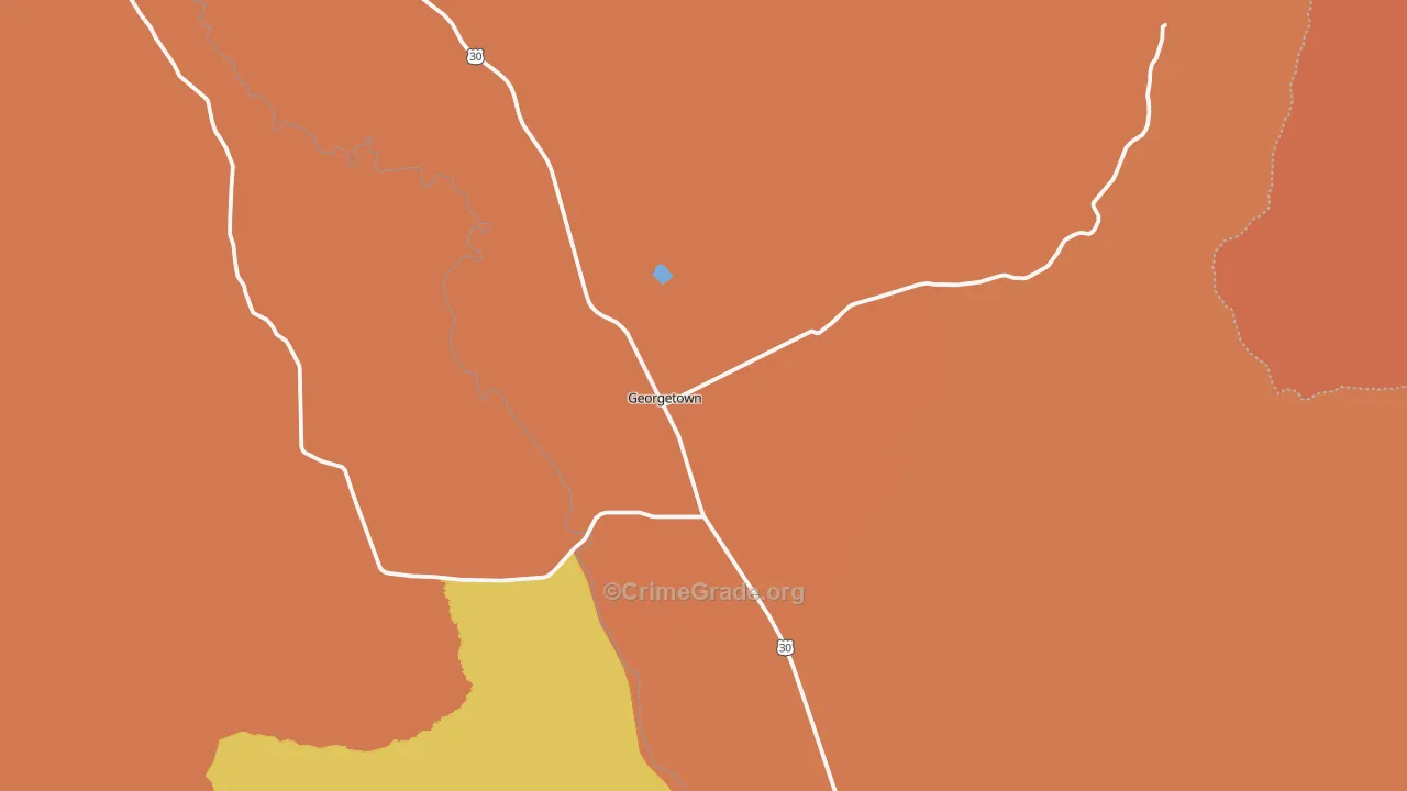 Georgetown, ID Map of Drug-Related Crime Rates