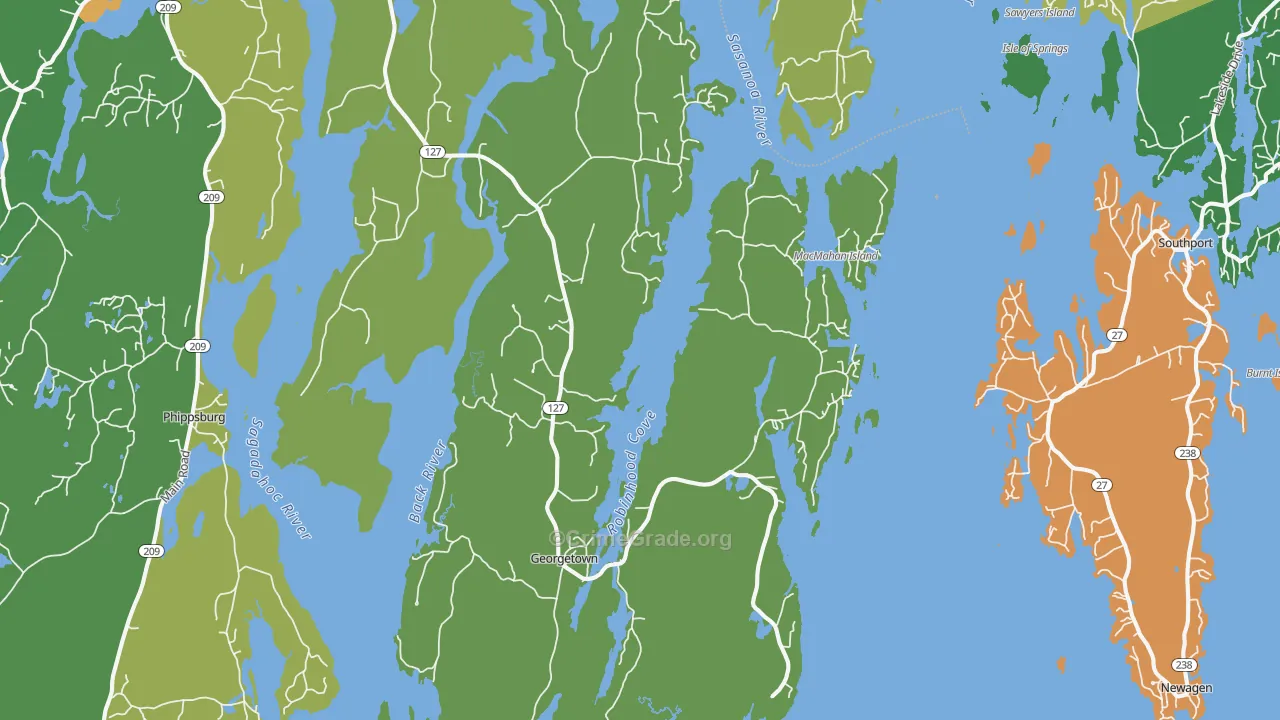 Georgetown, ME Map of Drug-Related Crime Rates