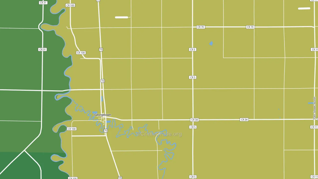 Georgetown, MN Map of Drug-Related Crime Rates