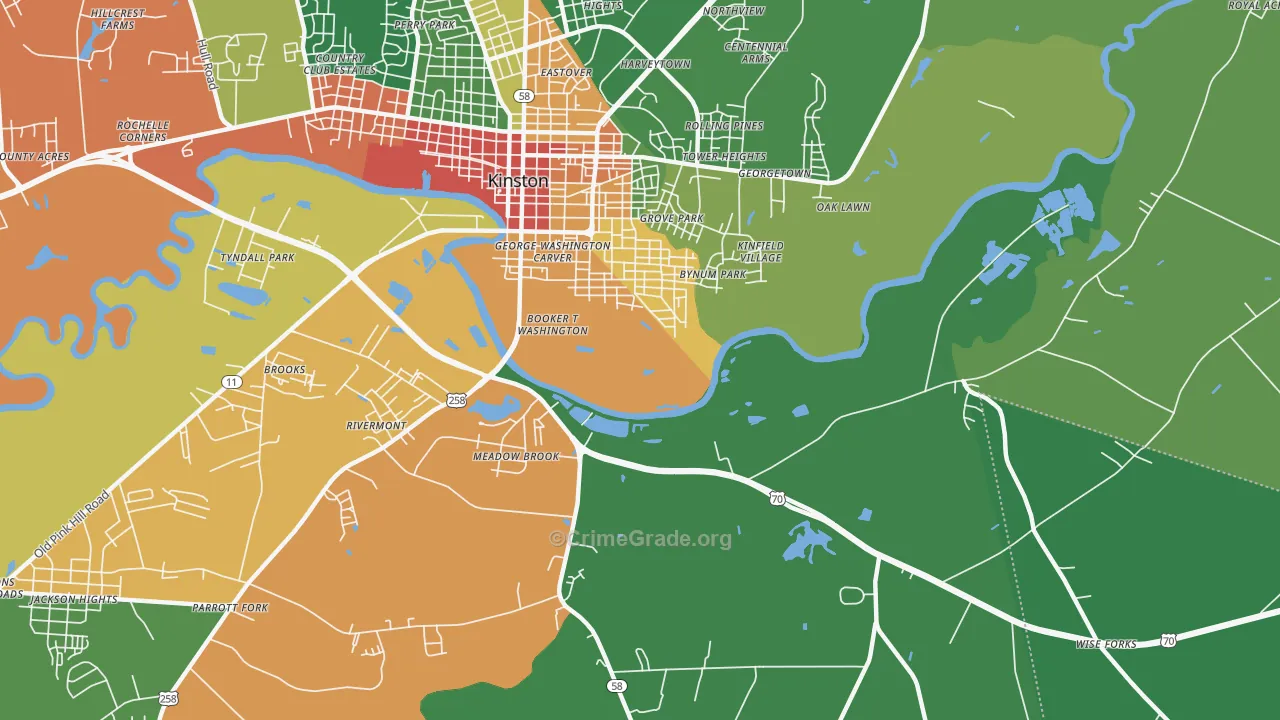 Georgetown, NC Map of Drug-Related Crime Rates