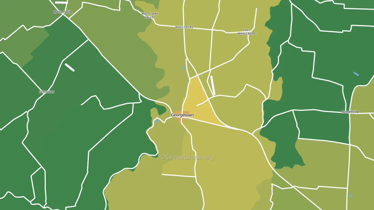 Georgetown, OH Map of Drug-Related Crime Rates