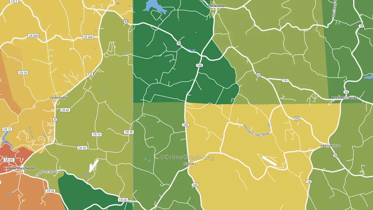 Georgetown, PA Map of Drug-Related Crime Rates