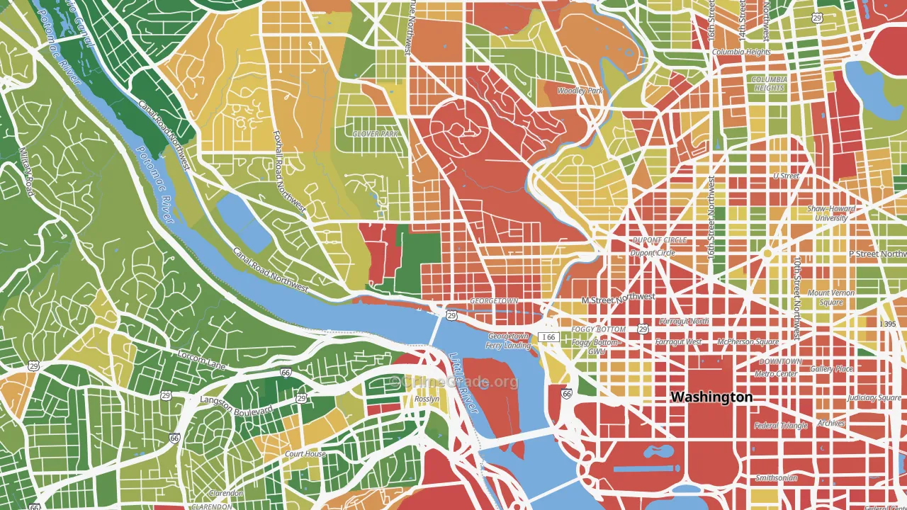Georgetown, Washington, DC Map of Drug-Related Crime Rates